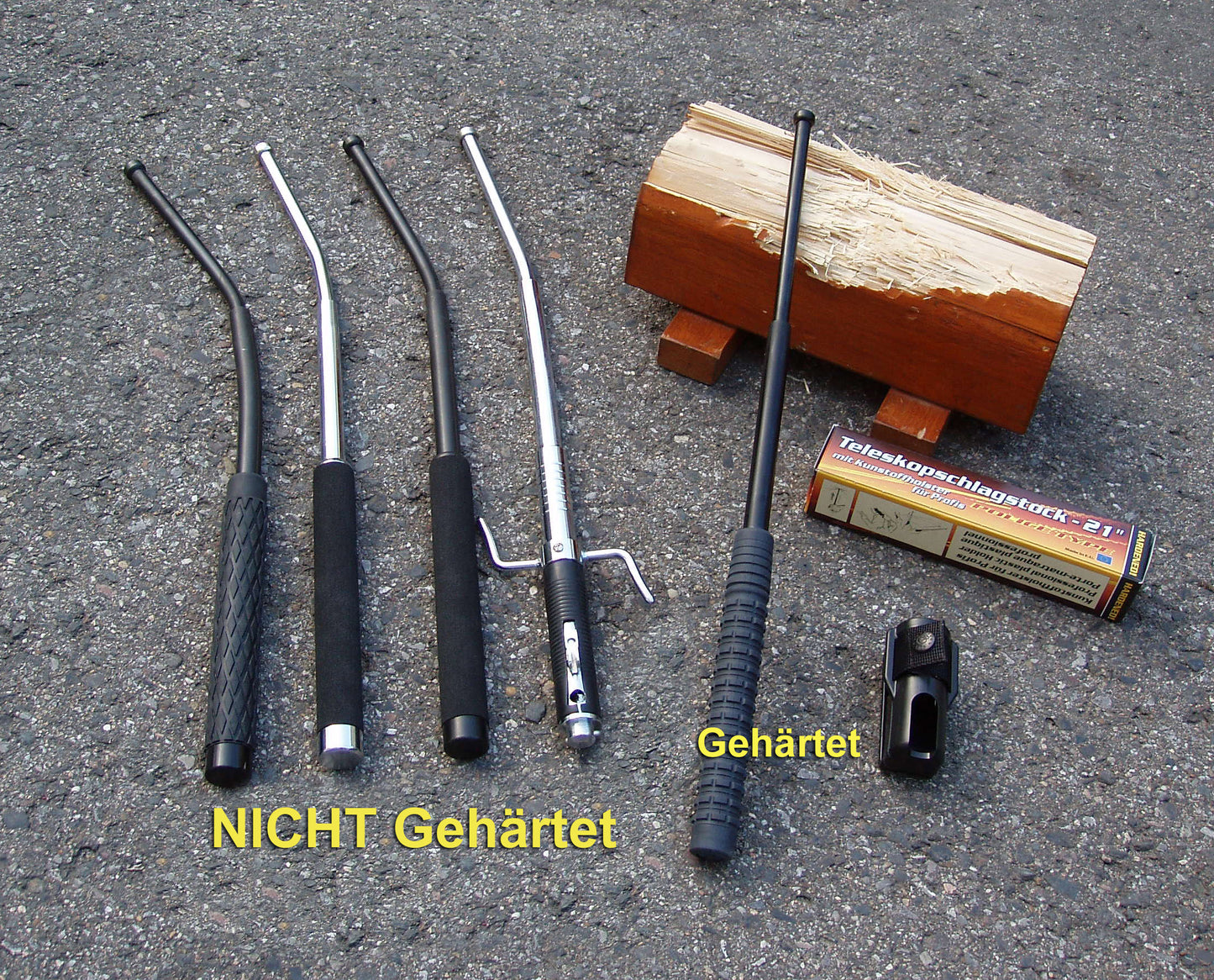 Teleskopschlagstock 20" gehärtet mit Auto-Entriegelung (Easy Lock) + 360° Holster